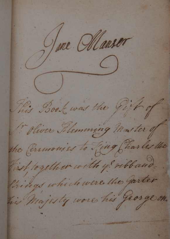 Inscription on the flyleaf