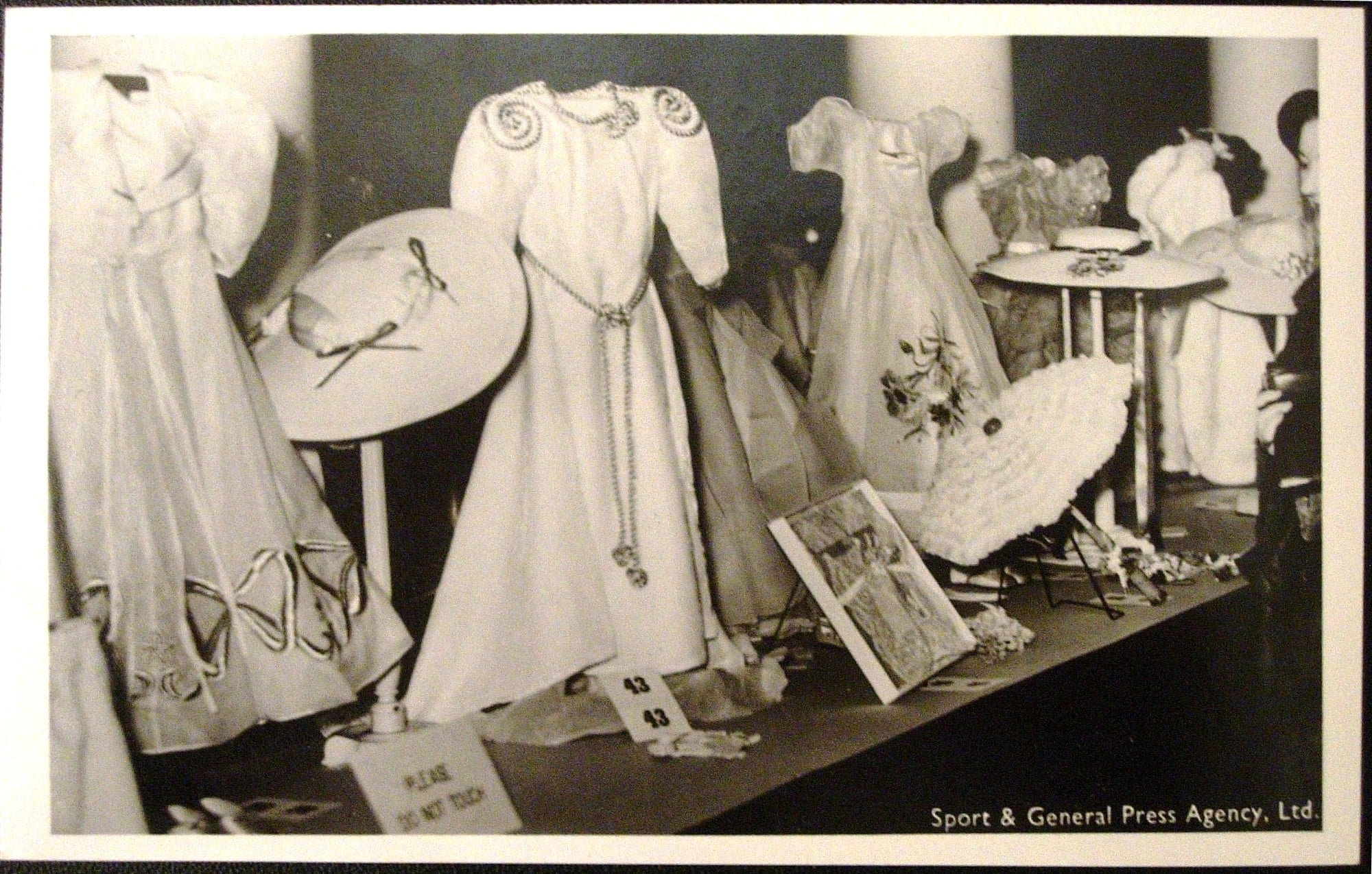 Exhibition of dresses worn by the dolls Marianne and France [Box: KGVI & family]