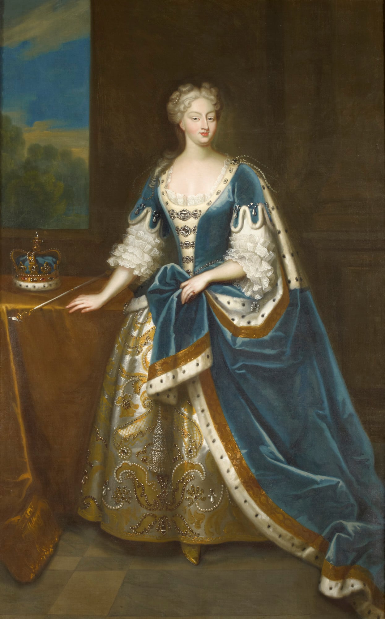 Caroline of Ansbach (1683-1737) Seeman was an artist of Dutch extraction born in London who worked for George II and Frederick, Prince of Wales, but whose output is represented in the Royal Collection by versions of just two images – official portraits of George II and Queen Carol