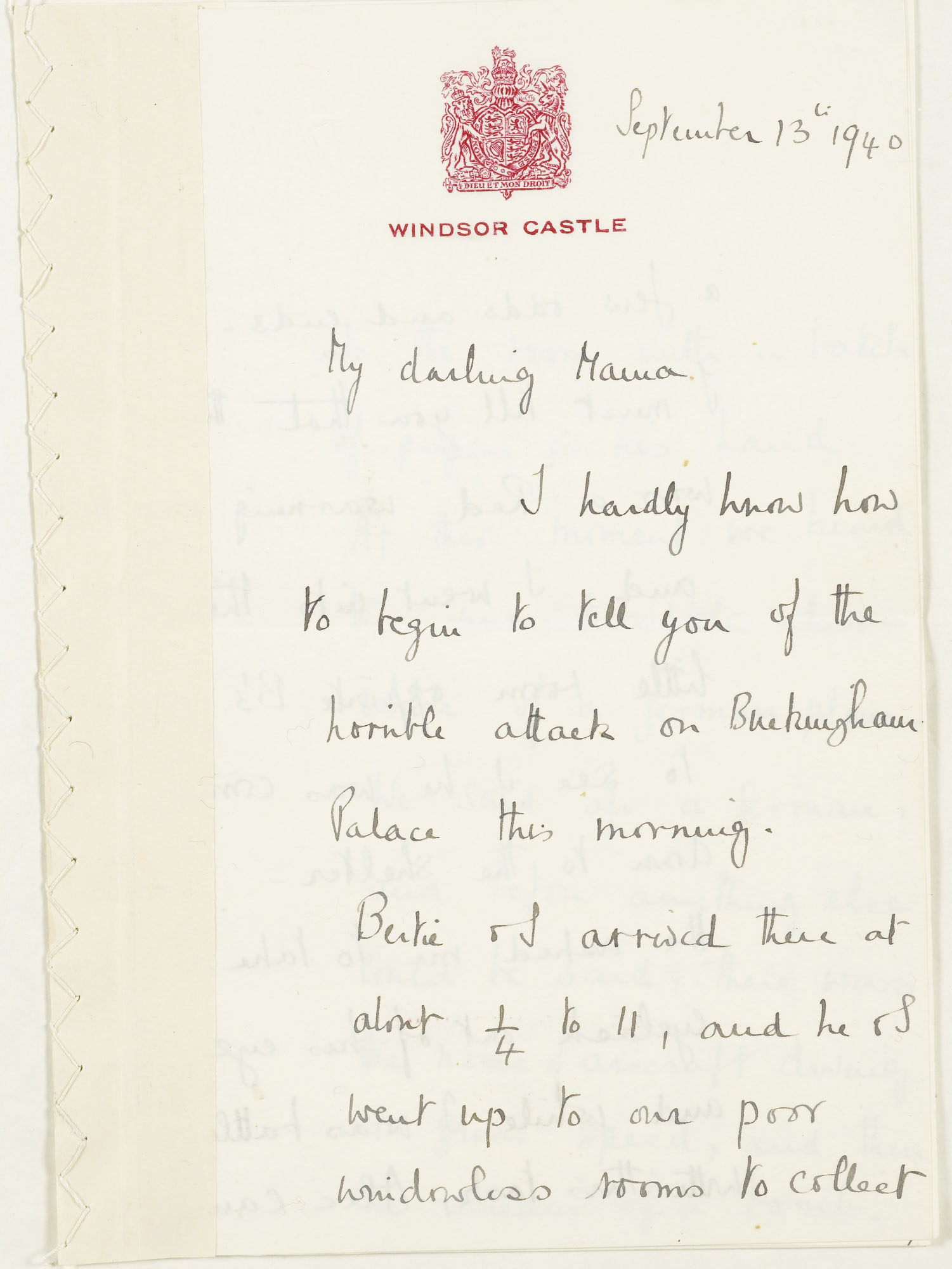 Letter from Queen Victoria to Mary Augusta Gordon, Windsor Castle