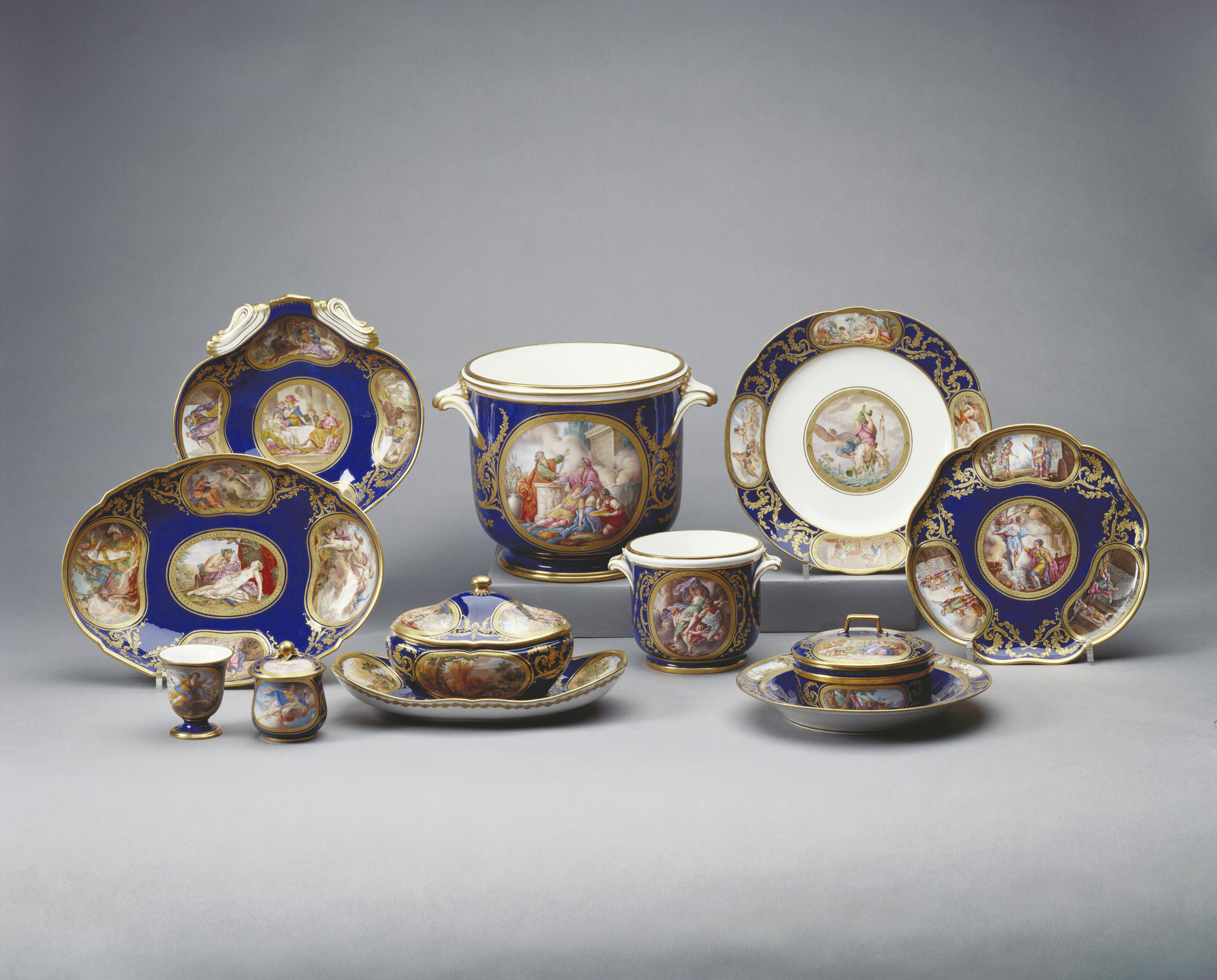 The Louis XVI dinner service This service, of which the items in the Royal Collection form part, was the most costly and sumptuous ever created at Sèvres in the eighteenth century. It was intended to take 23 years to complete and was the swansong of the gre