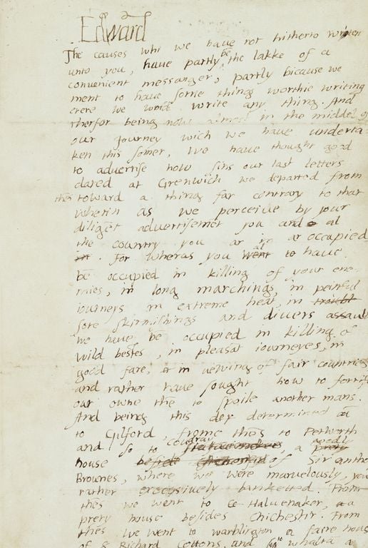 Edward VI, Letter to Barnaby Fitzpatrick