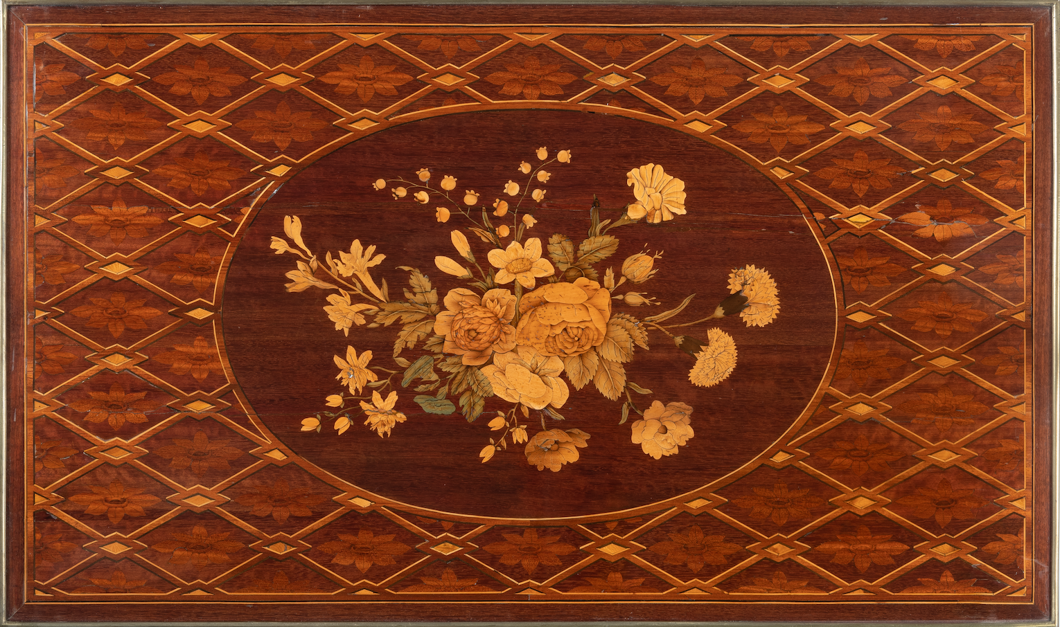 Writing desk marquetry detail