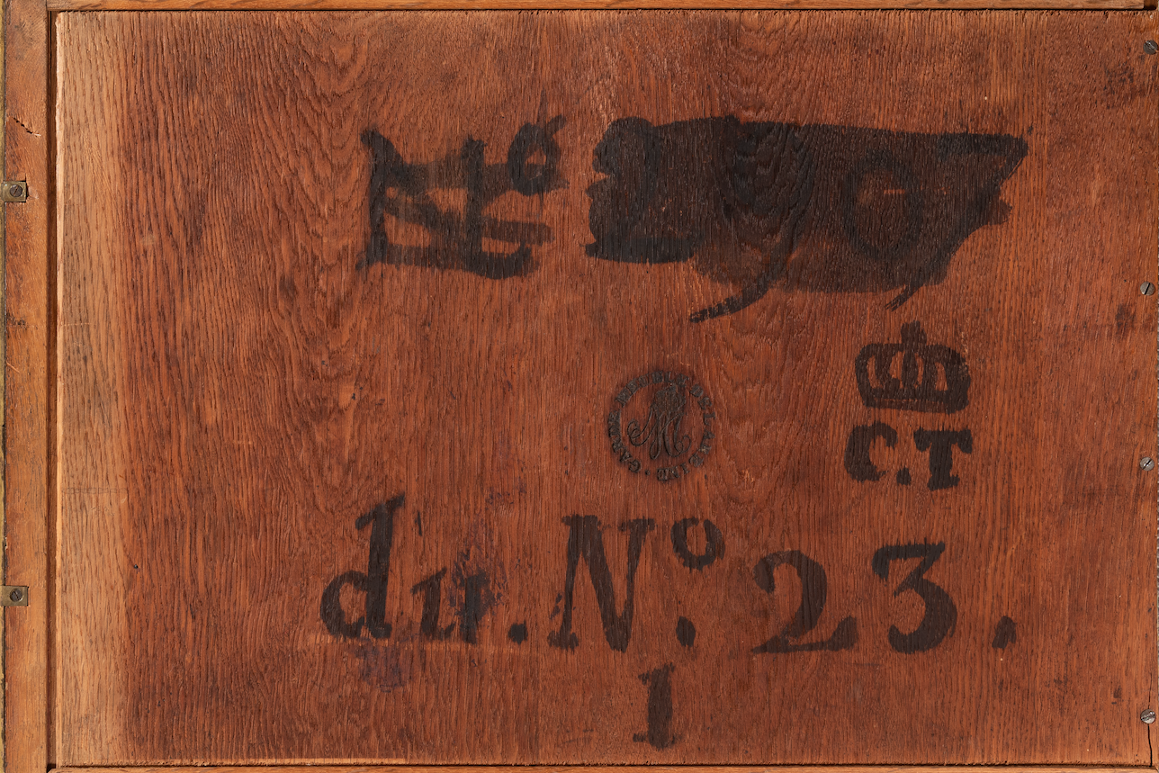 inscription underside of drawer