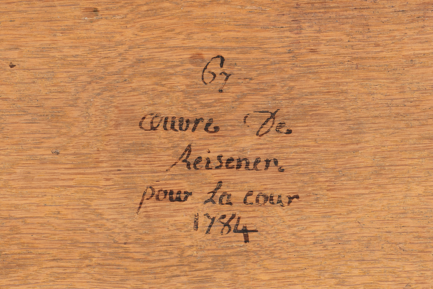 inscription inside the drawer