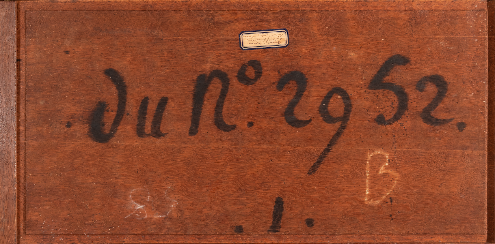 inscription underside of the desk