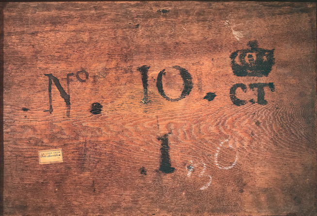 Writing table inscription underside