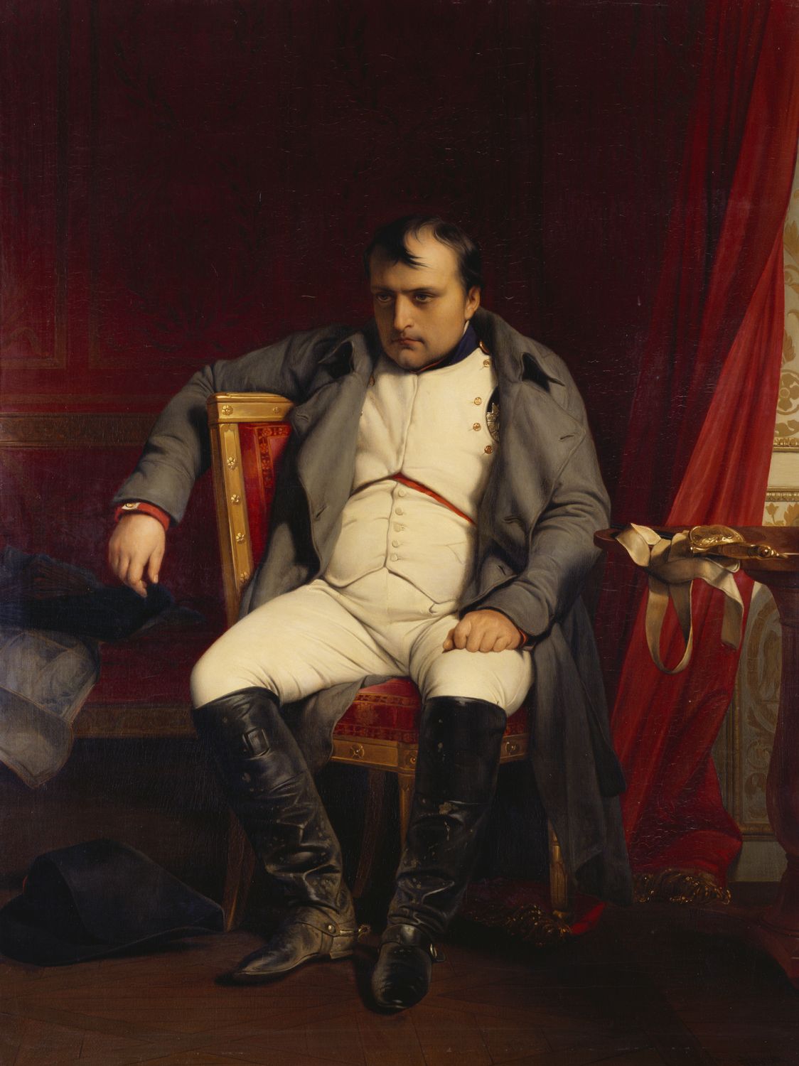 Hippolyte Paul Delaroche (1797-1856) was one of the most famous painters of the mid-nineteenth century, with patrons throughout Europe and beyond. Although the first of his portraits of Napoleon was produced over twenty years after his exile from Europe, 