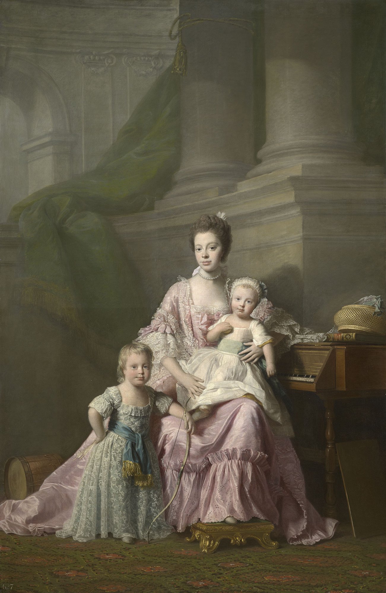 Painting showing Queen Charlotte with her two eldest sons