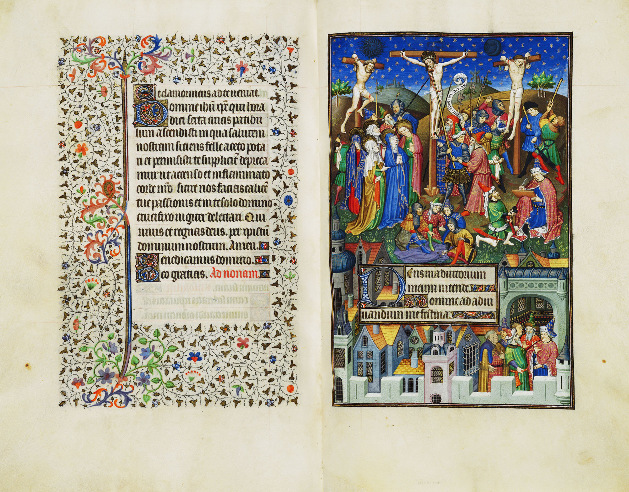 This Book of Hours is among the finest manuscripts written and illuminated in Paris c. 1430. Three leading artists and their associates collaborated on it: the Master of the Bedford Hours (active c.1410-40), the Master of Sir John Fastolf (active c.1410-5