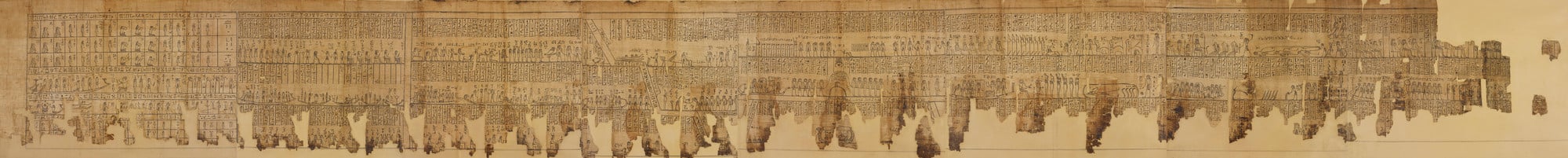 Section of the papyrus belonging to &lsquo;God&rsquo;s Father and Prophet of Amun-Re, King of the Gods, Nesmin, born of the Lady of the House, Sistrum-player of Amun-Re, Tasherit(en-ta)ihet&rsquo; with the eighth hour of the Amduat (see also RCINs 1145260