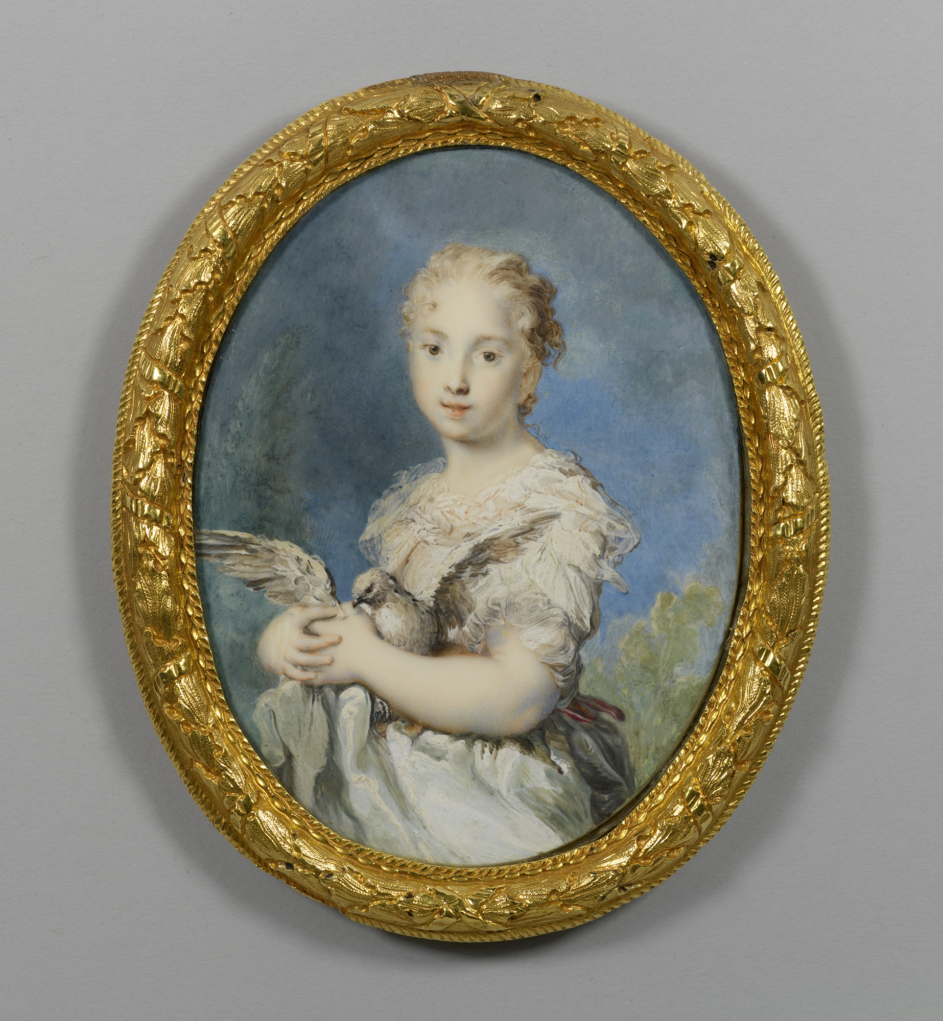 This miniature is a copy by Rosalba Carriera of her diploma piece entitled L'Innocenza (Innocence) which she submitted in 1705 for her admission to the Accademia di San Luca (Academy of Saint Luke) in Rome, founded in 1577 as an association of artists wit
