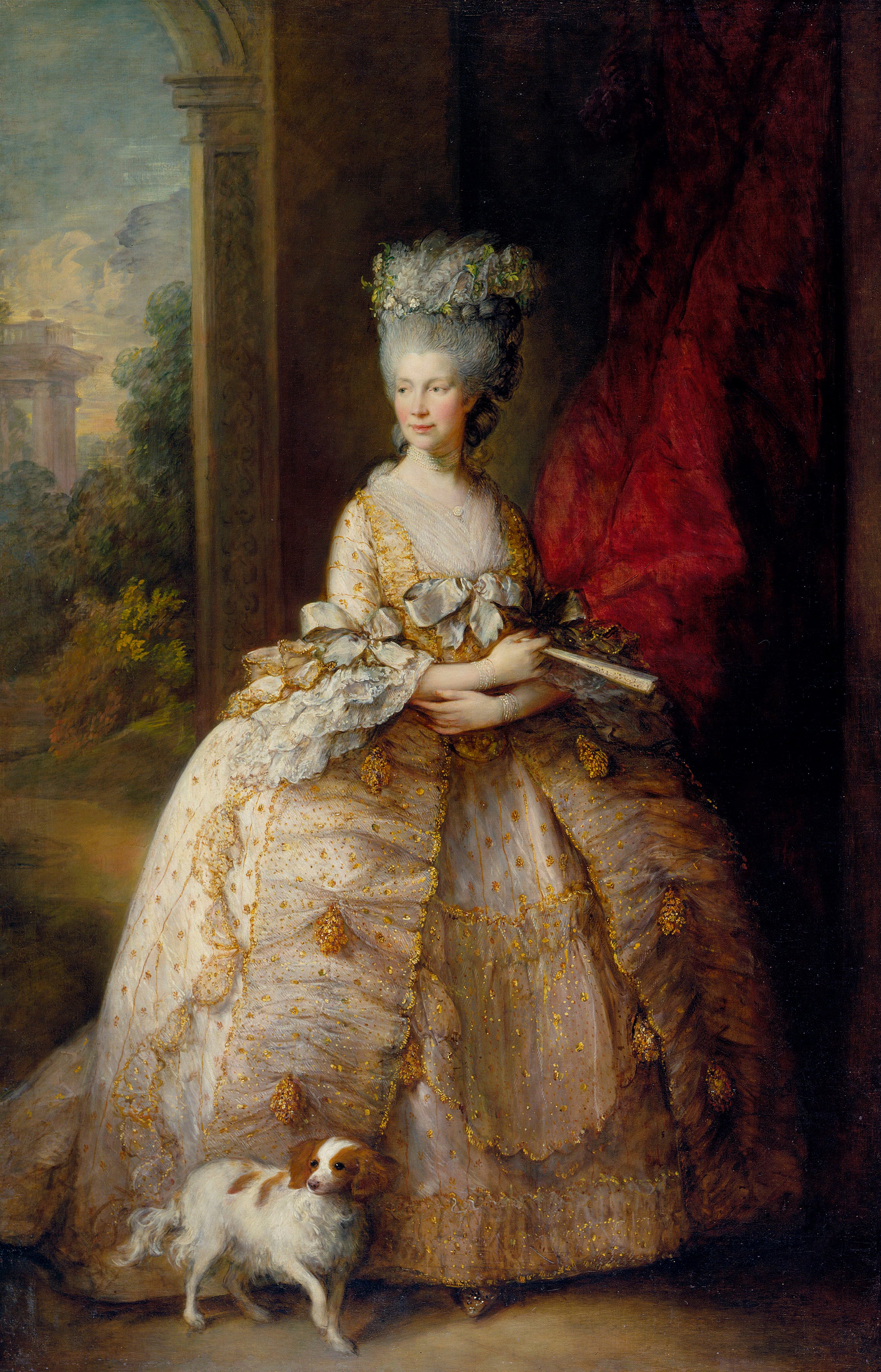 Thomas Gainsborough, Queen Charlotte, c.1781. A full-length portrait of Queen Charlotte by Thomas Gainsborough.