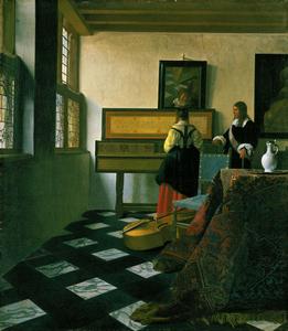Johannes Vermeer, A lady at the virginals with a gentleman (‘The Music Lesson’), c.1662-5 Johannes Vermeer, A lady at the virginals with a gentleman (‘The Music Lesson’), c.1662-5
