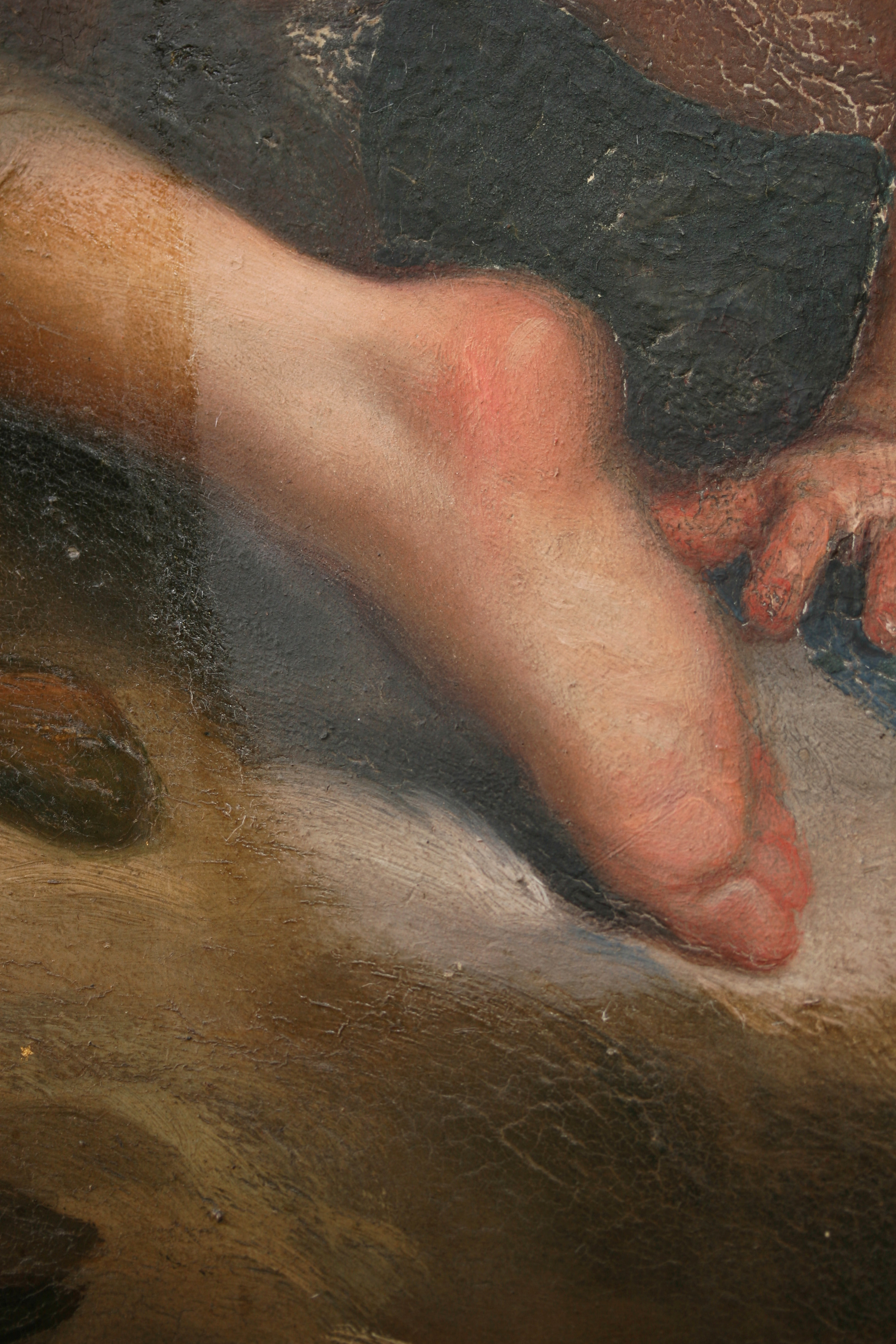 Detail showing varnish removal