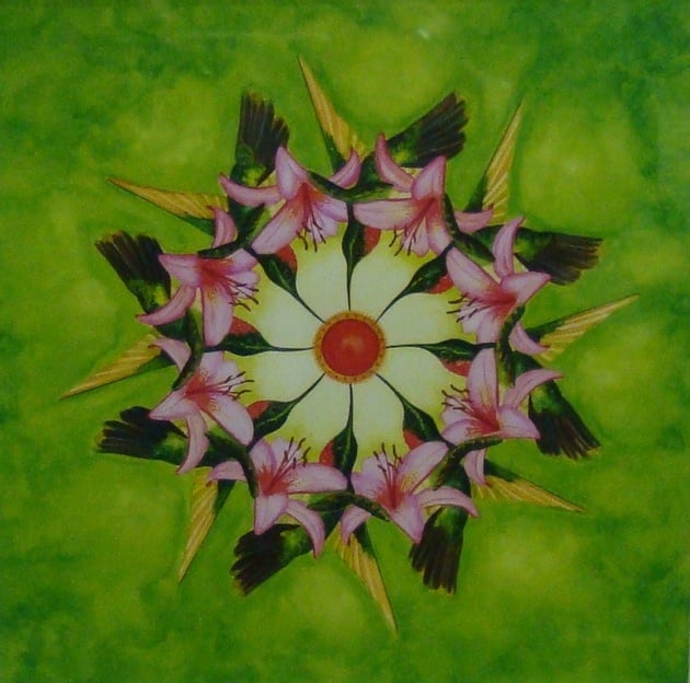 Hummingbird and carnelian mandala (RCIN 507142) Hummingbird and carnelian mandala
