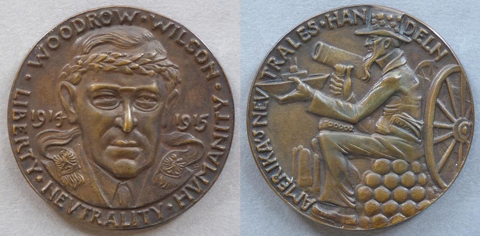 Master: A group of 33 German commemorative medals
Item: German satirical medal on American neutrality