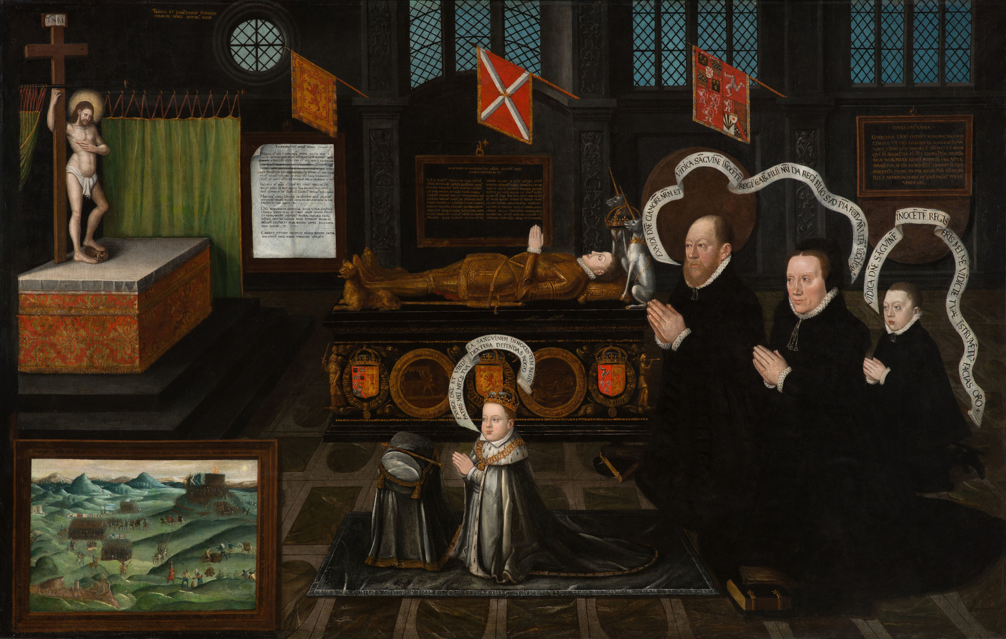 Henry Stuart, Lord Darnley (1545-67) was the second husband of Mary Queen of Scots and the father of James VI and I. He died a violent death on the night of 9th February 1567, after a visit from Mary, when the house where he was staying just outside Edinb