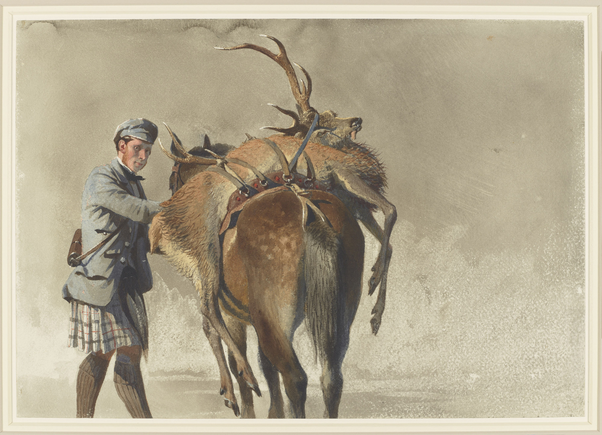 John Mackenzie with a dead stag on a pony Carl Haag was born in Bavaria and visited London in 1847 and 1848, studying at the Royal Academy Schools. On a sketching trip in the Tyrol in 1852 he met Charles, Prince of Leiningen (Queen Victoria’s half-brother) and Ernest II, Duke of Saxe-Coburg