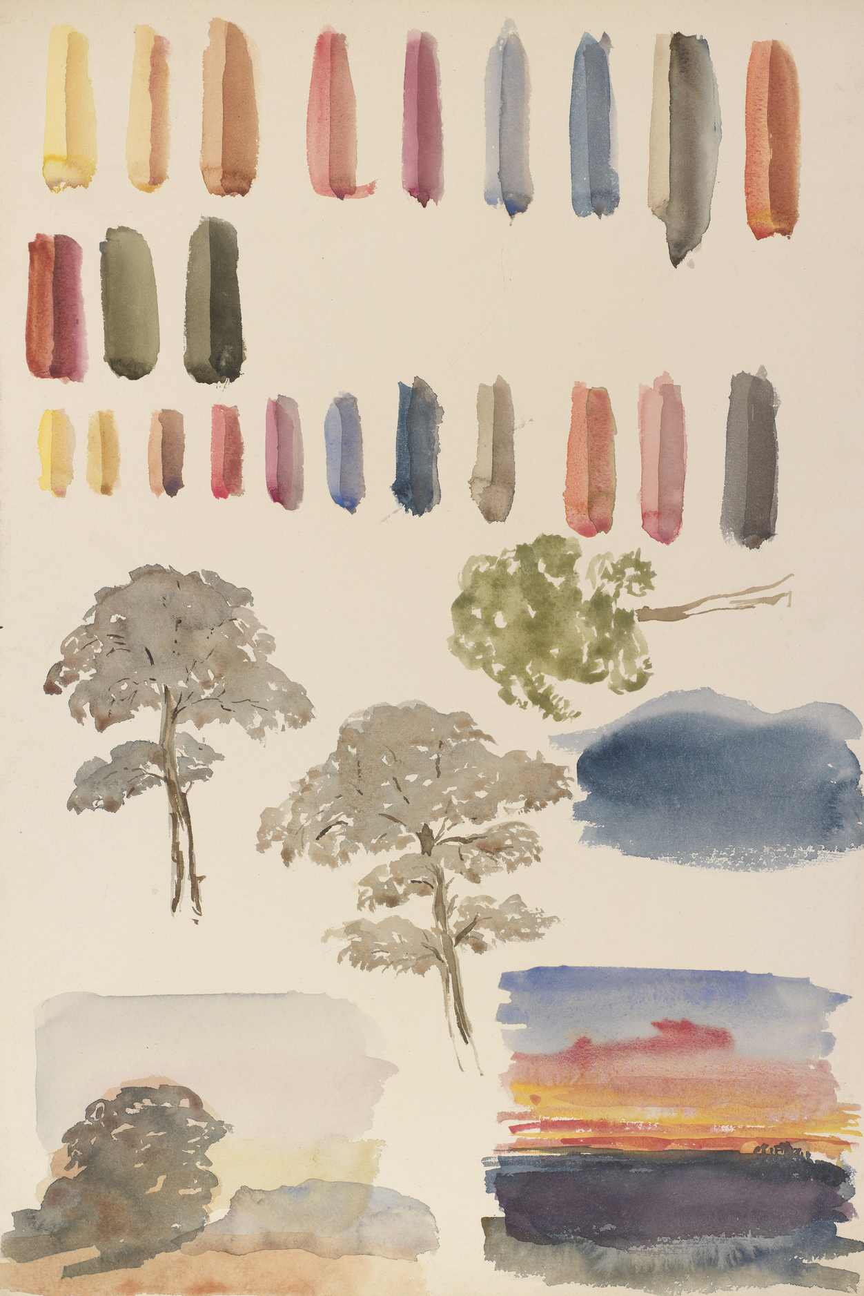 Queen Victoria's practice sheet for painting