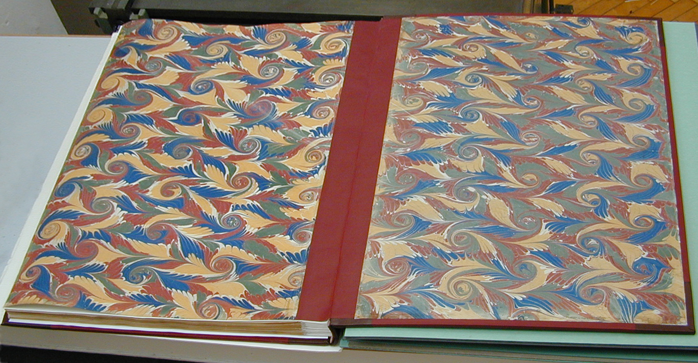 Marbled paper pastedowns reinstated