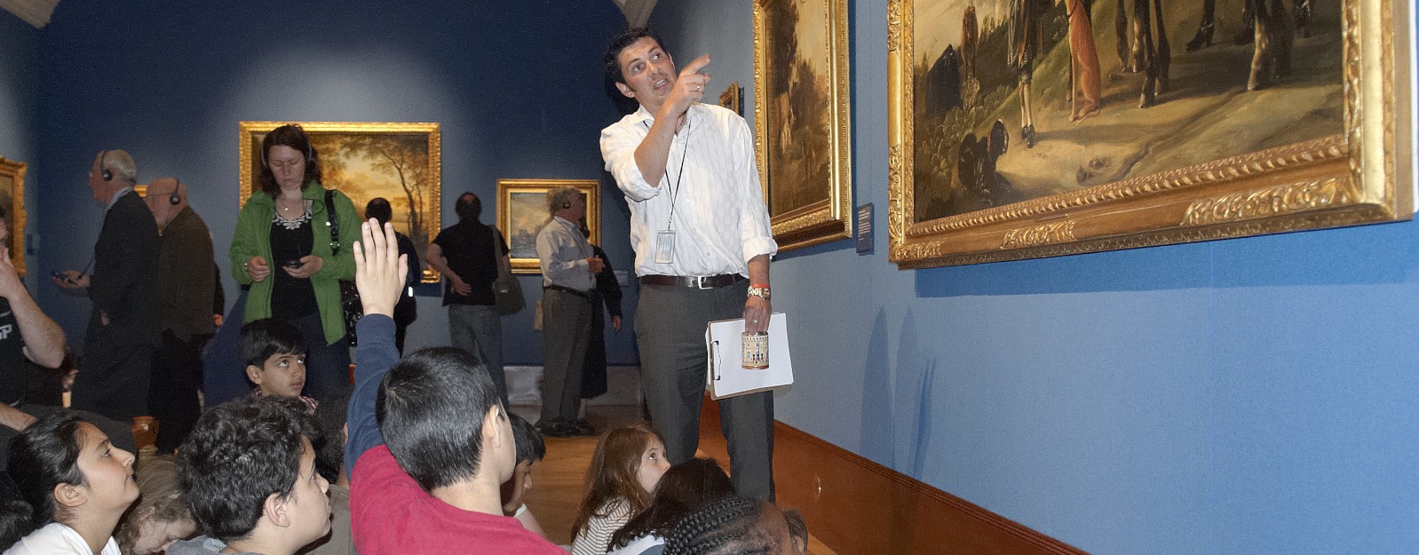 Pupils participate in a workshop at The Queen's Gallery, Buckingham Palace 