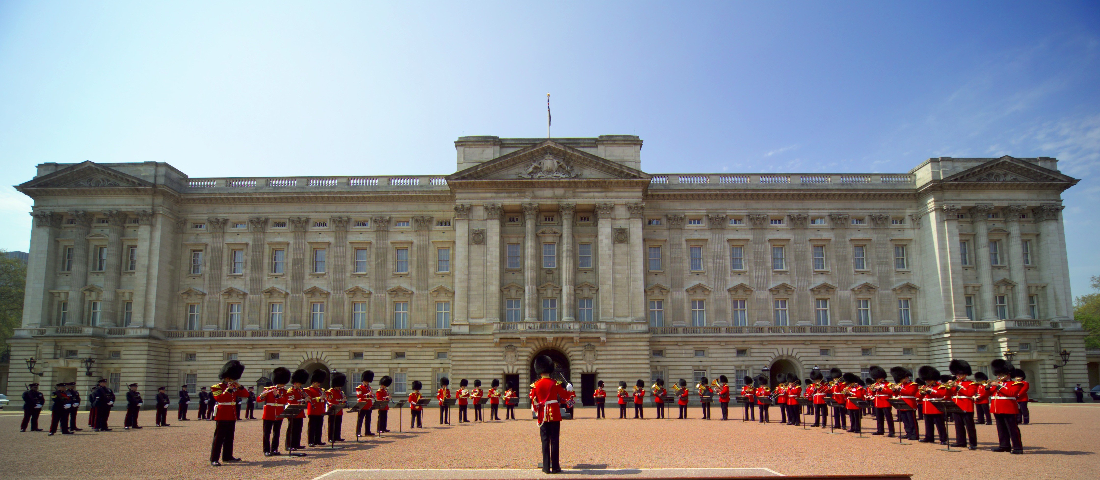 Changing the guard in the forecourt of Buckingham Palace