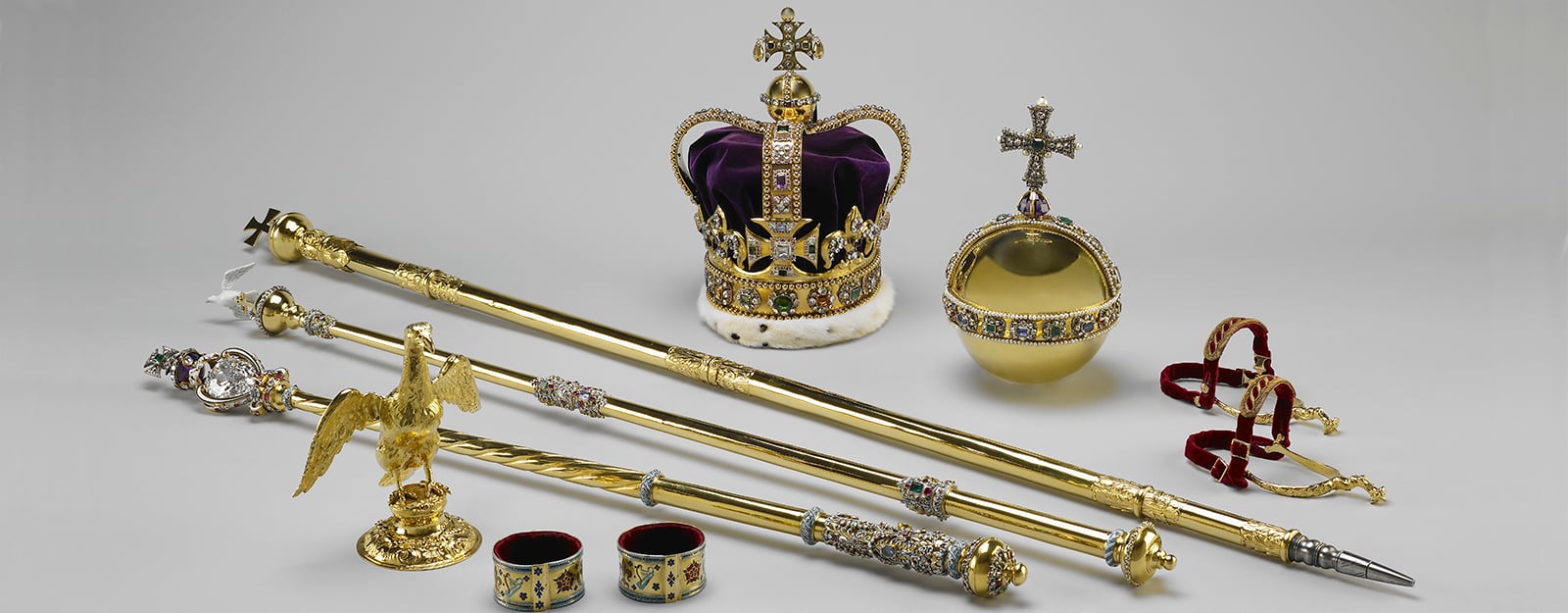 Assorted regalia from the Crown Jewels