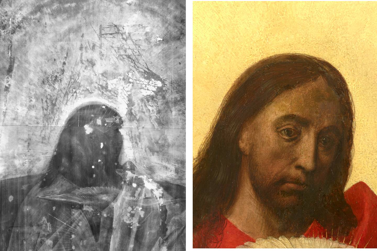 An x-ray shows damages scored into the paint