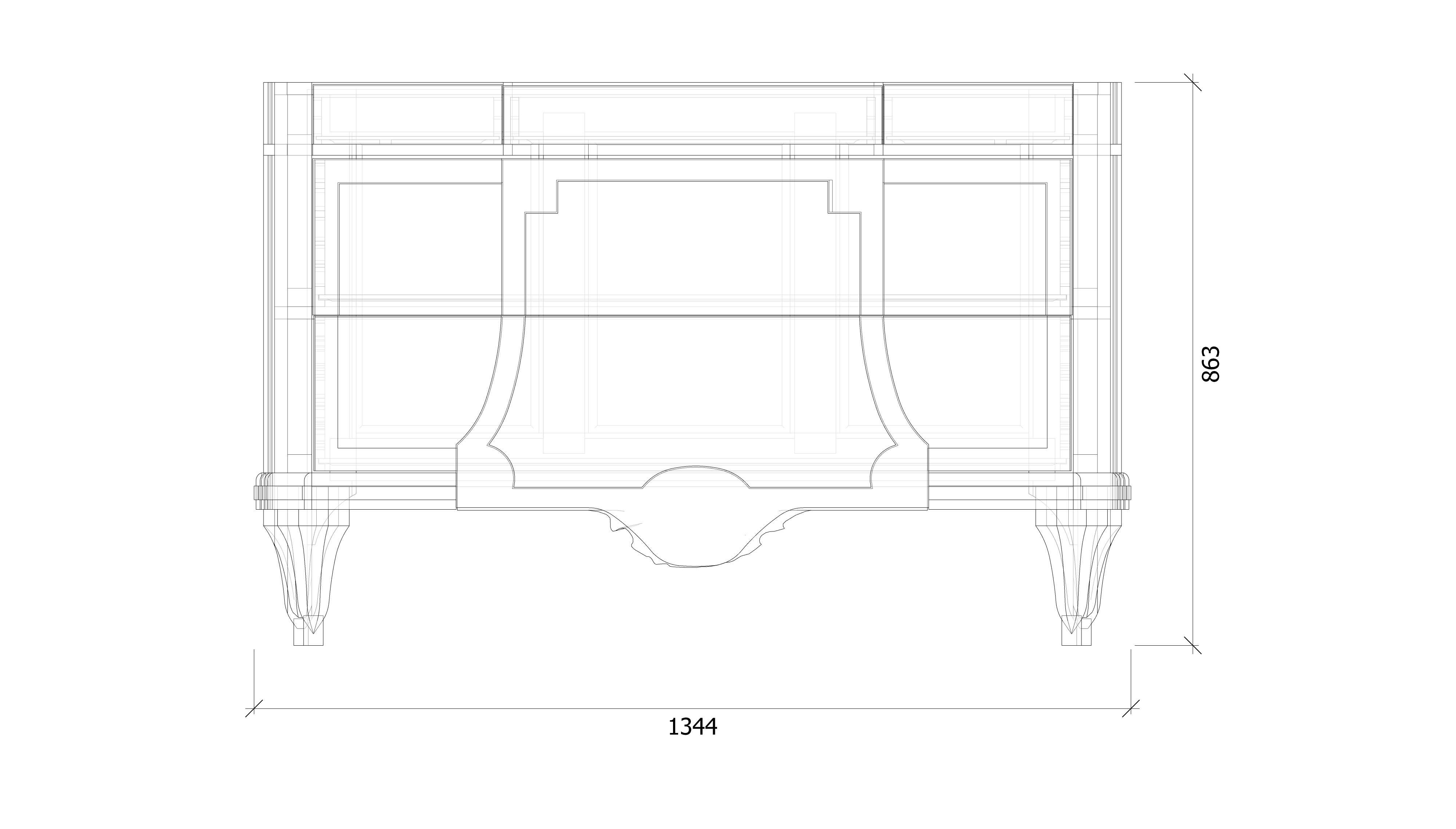 isometric drawing of front