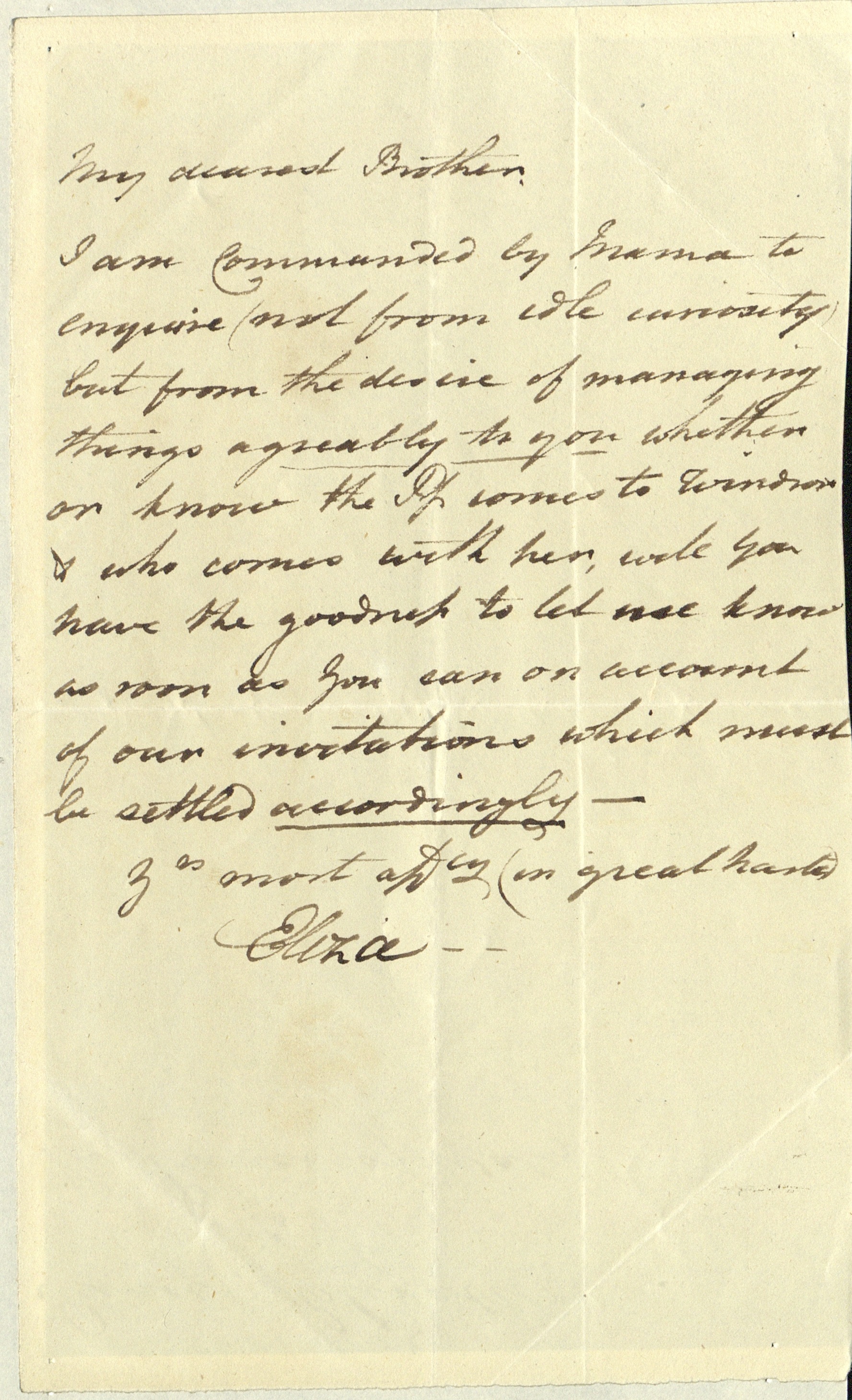 Letter from Princess Elizabeth to her brother, George, Prince of Wales, 1795. RA GEO/ADD/11/25