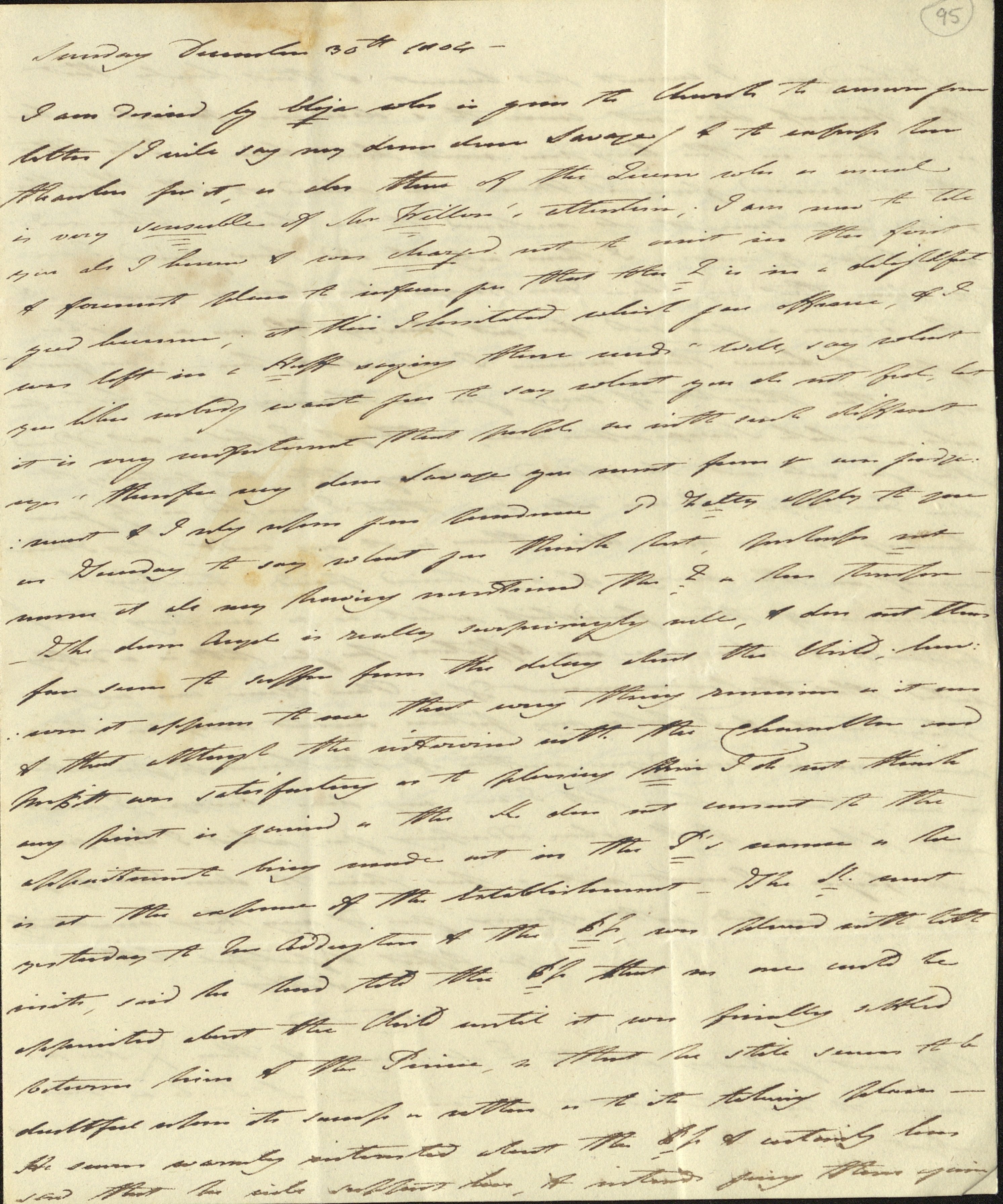 Letter from Princess Sophia to George Villiers, 1804. RA GEO/ADD/13/95