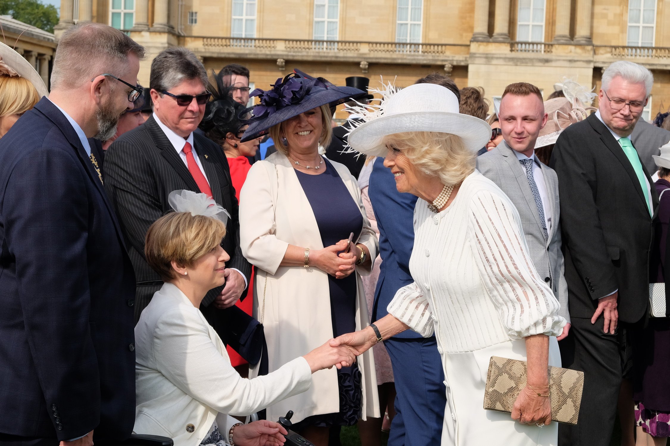Her Majesty The Queen Consort attending a Garden Party at Buckingham Palace