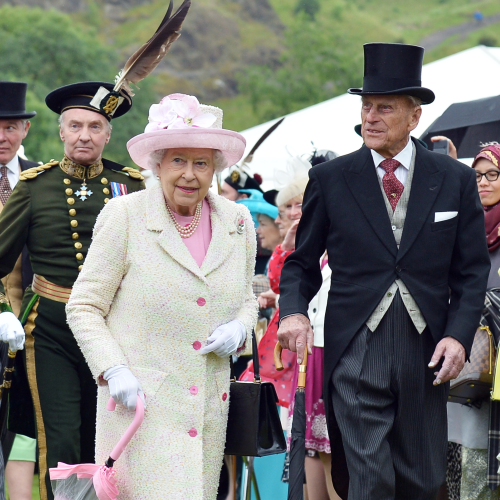 The Queen and Prince Philip at a Garden Party at the Palace of Holyroodhouse