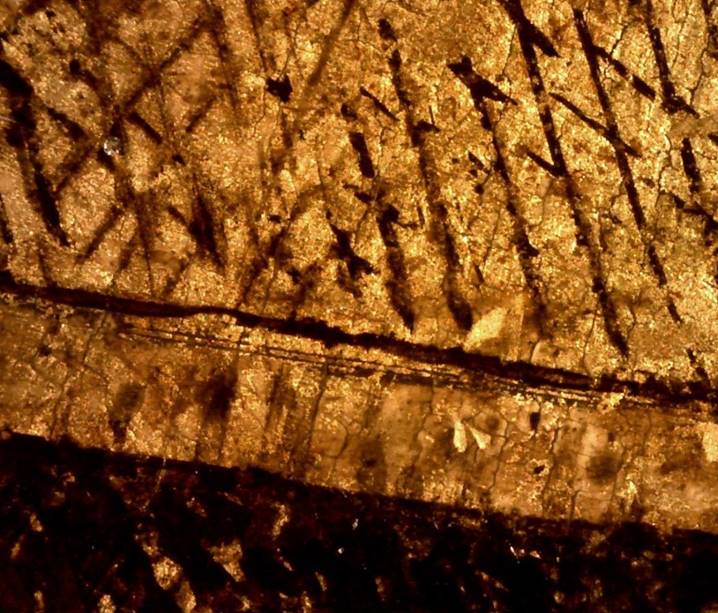 Details of the gold leaf on the painting