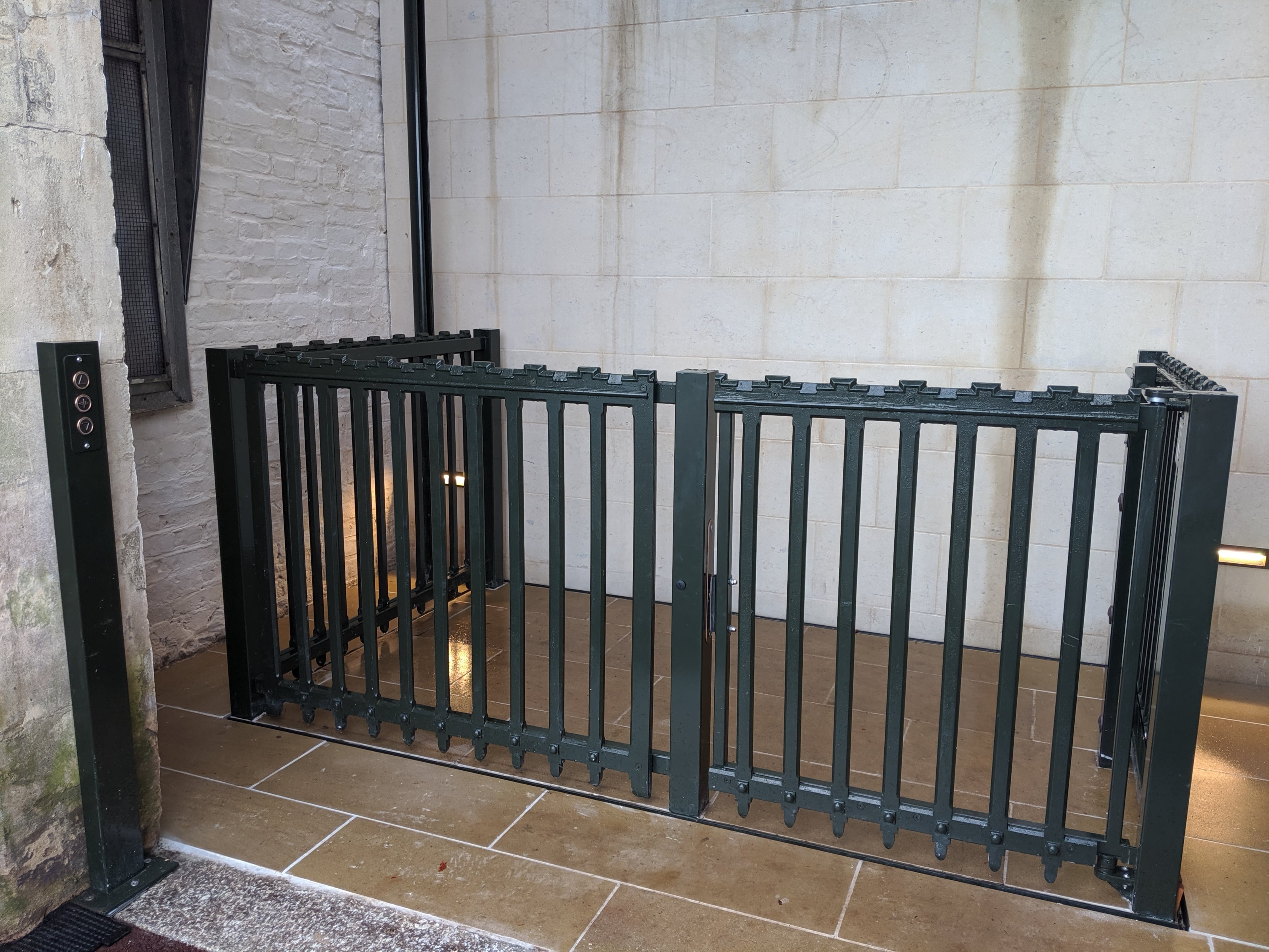 The platform lift from the North Terrace to the State Apartments A view of the platform lift on the North Terrace