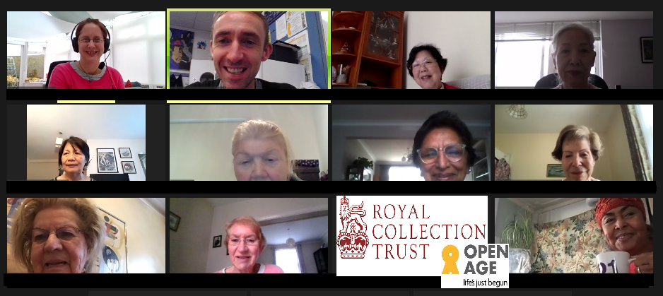 A screen shot of participant on a Zoom