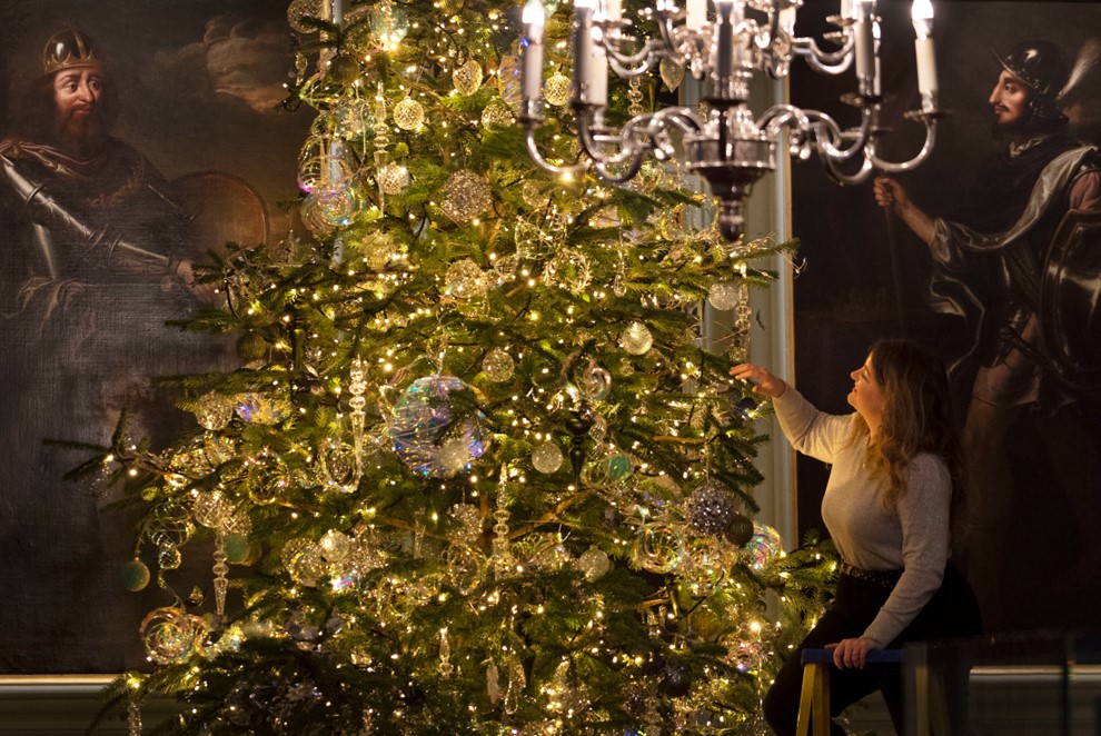 The Christmas tree in the Great Gallery at the Palace of Holyroodhouse The Christmas tree in the Great Gallery at the Palace of Holyroodhouse