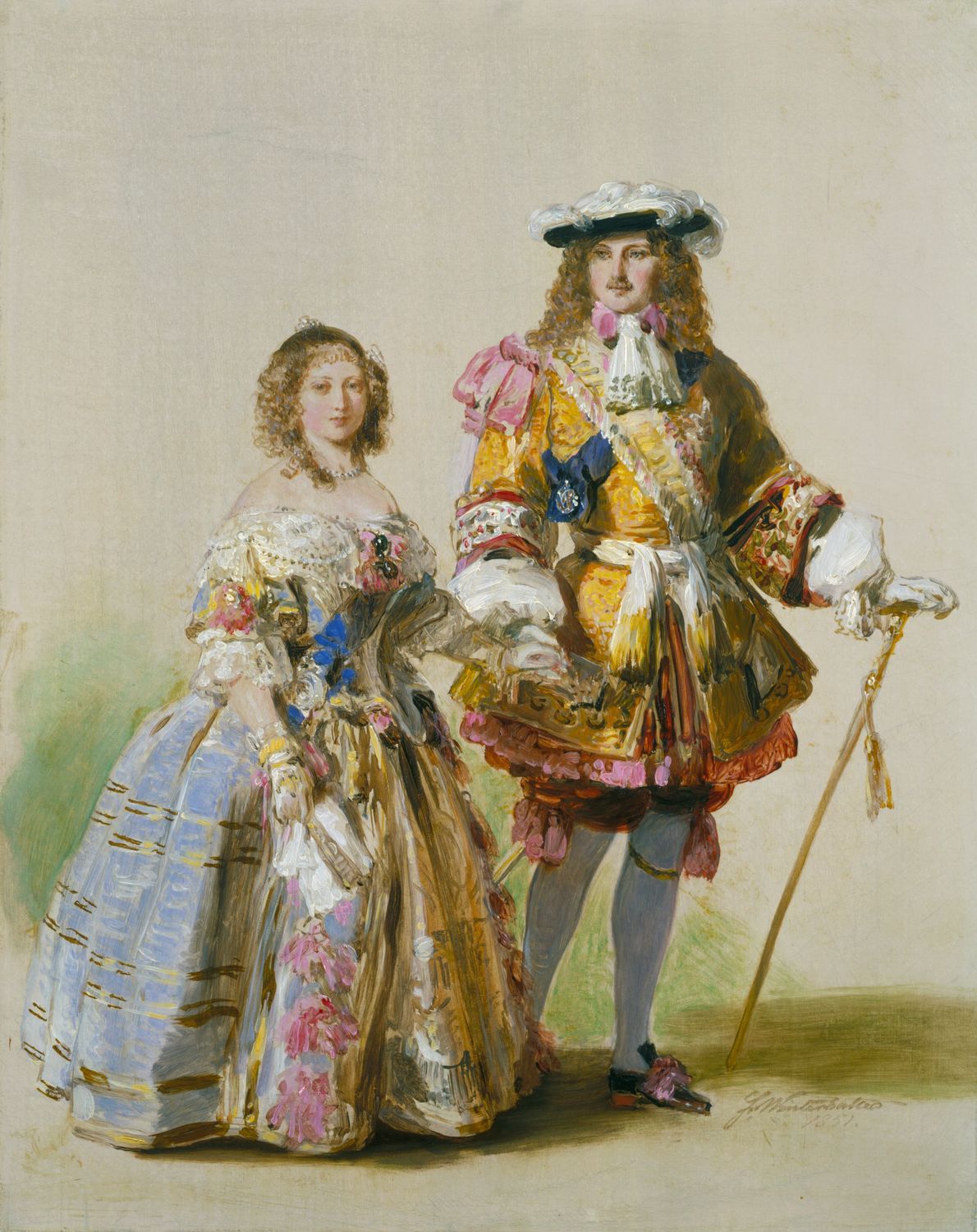 Queen Victoria and Prince Albert in costume for a Charles II-themed ball (RCIN 400822)