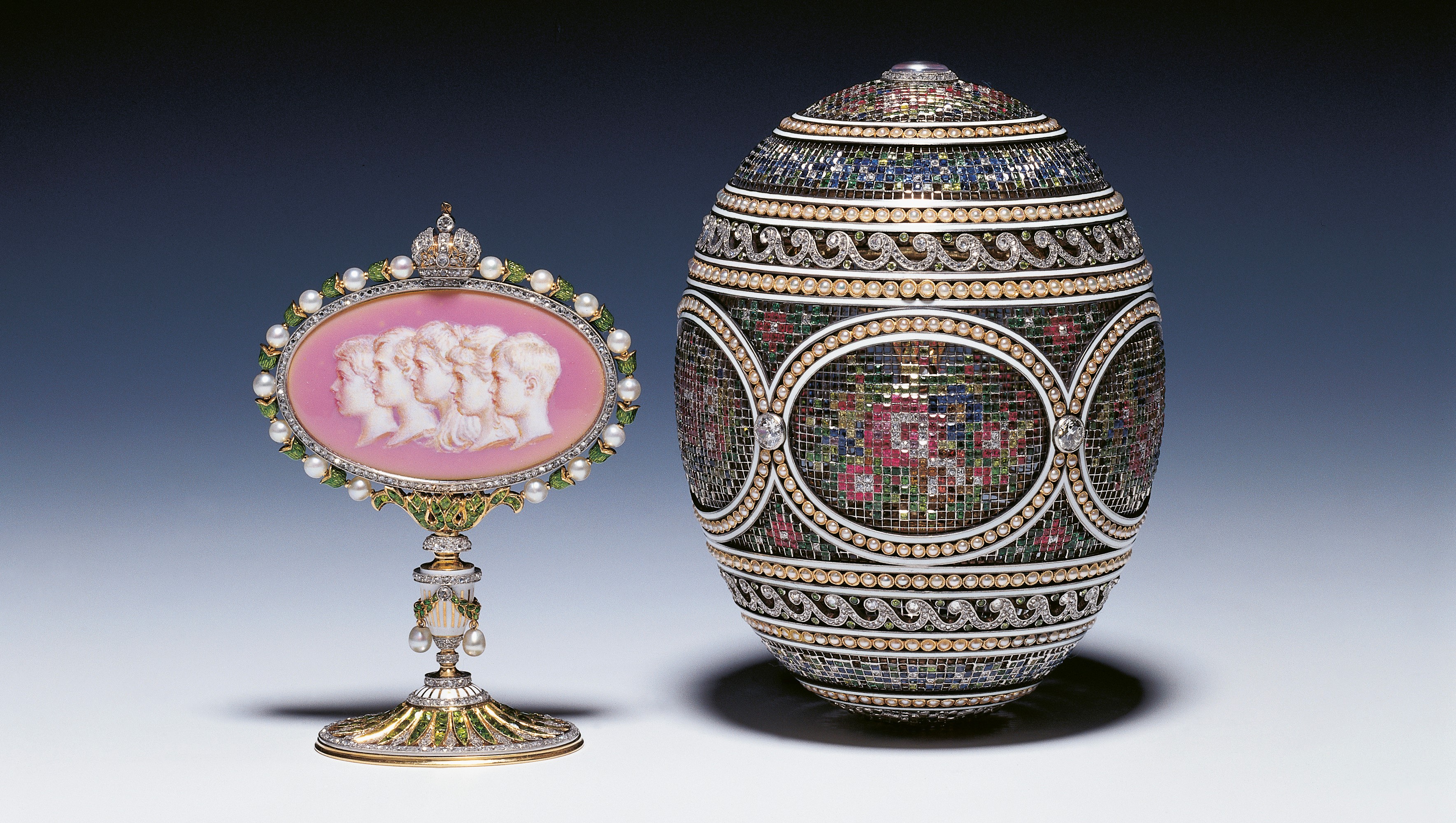 The Mosaic Egg and Surprise | <a href=https://www.rct.uk/collection/9022/the-mosaic-egg-and-surprise>RCIN 9022</a> RCIN 9022