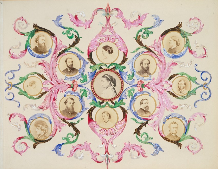 A collage design of foliage by Alexandra, Princess of Wales