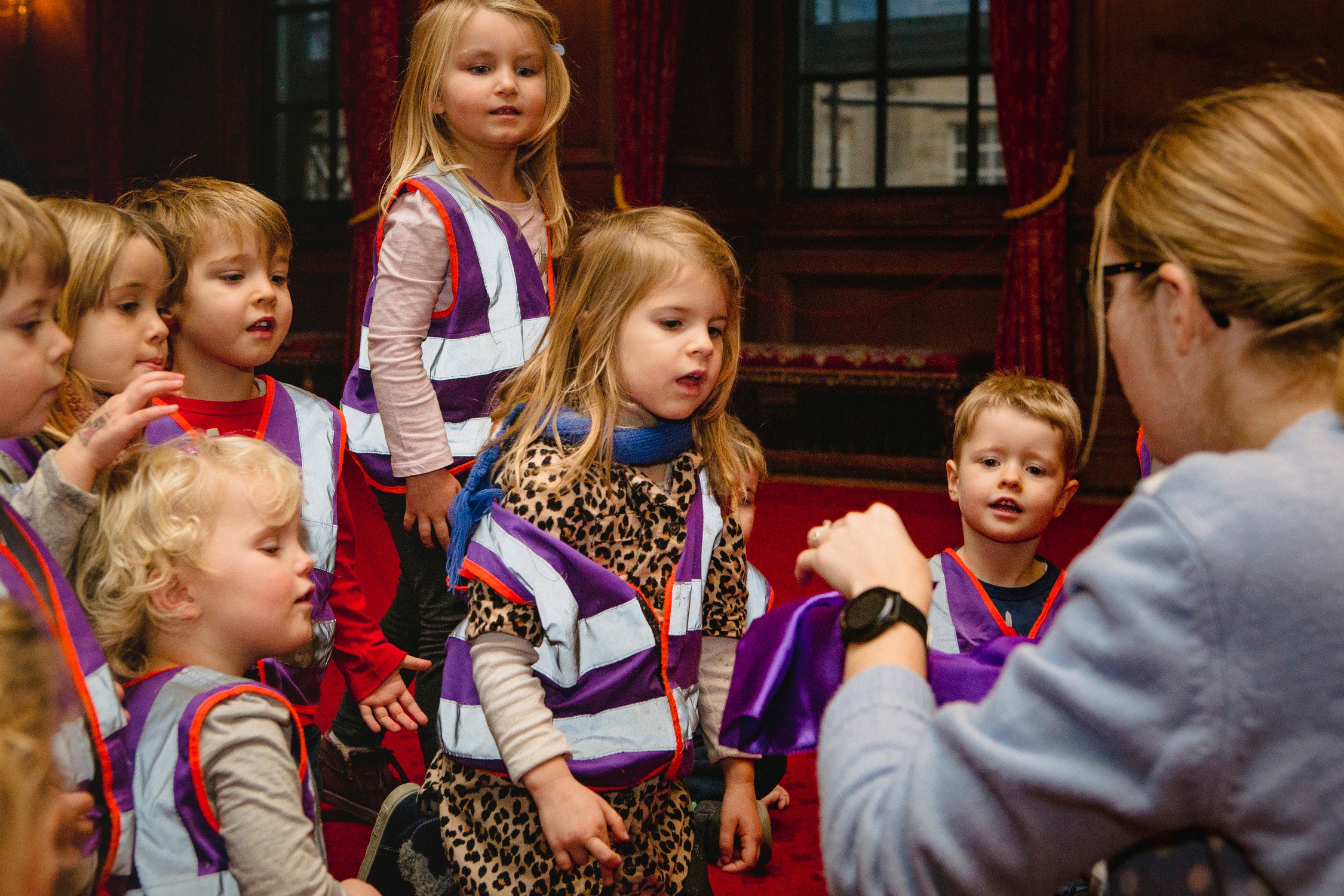 Image of pupils inside the Palace of Holyroodhouse