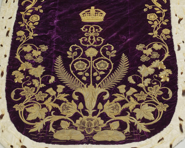 Queen Elizabeth II's Robe of Estate close up