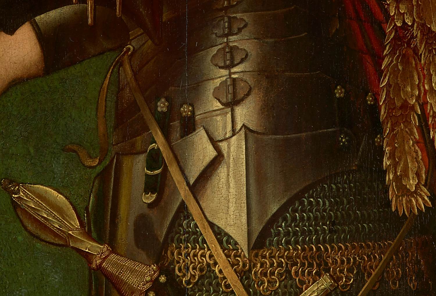 Close up of the armour of St George