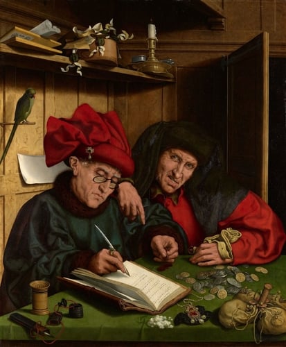 Follower of Marinus van Reymerswaele, The Misers 1548-51, RCIN 405707