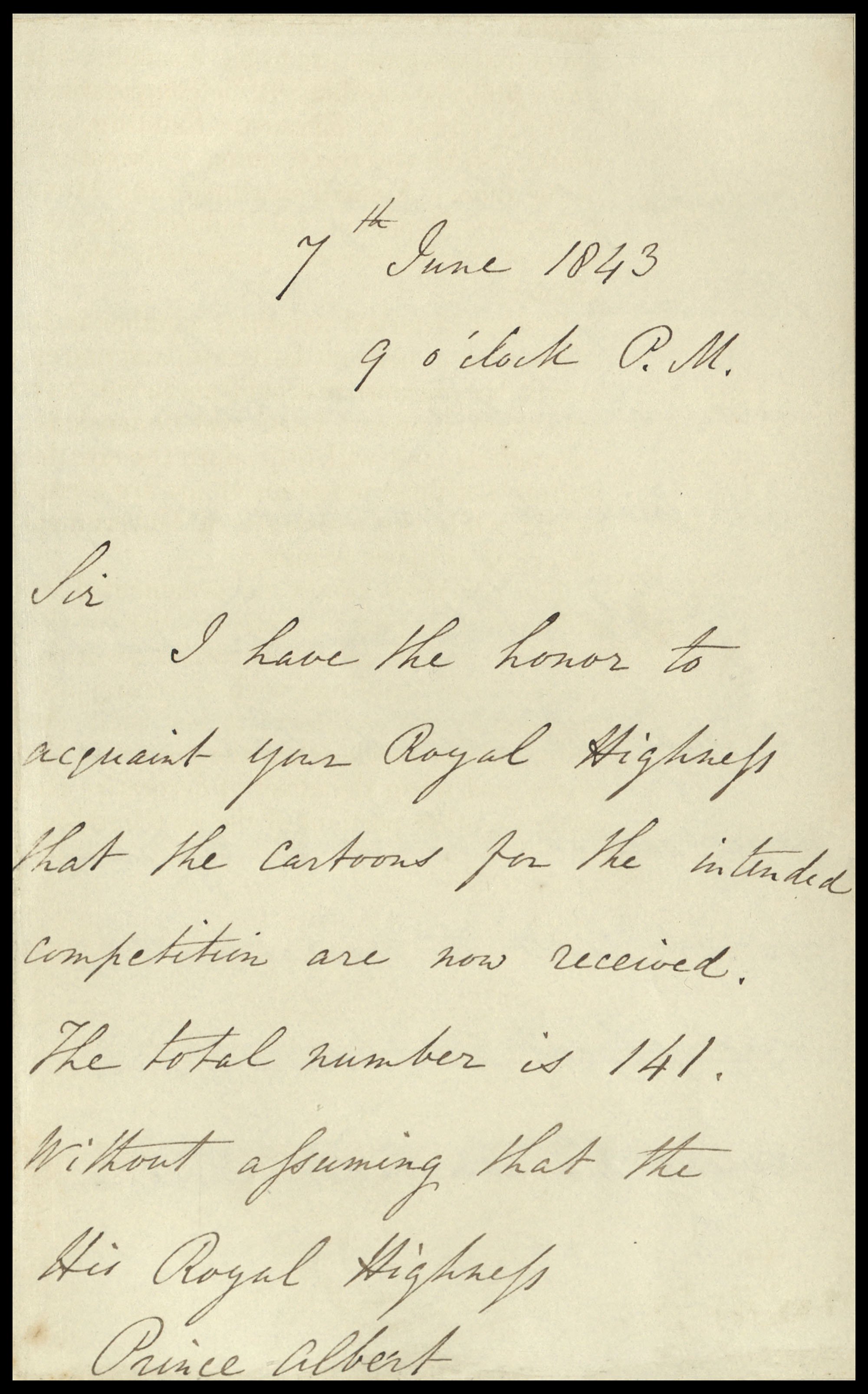 RCIN 6008918 - Letter from Prince Albert to Queen Victoria