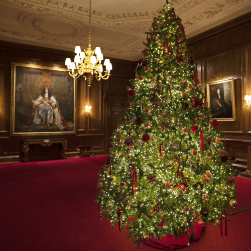 Christmas tree in the Throne Room, Palace of Holyroodhouse