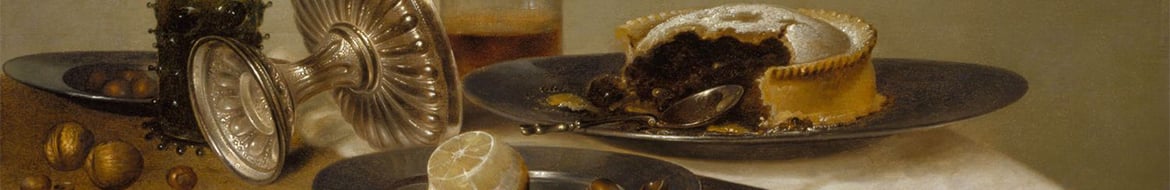 Detail of a still life showing a laded table