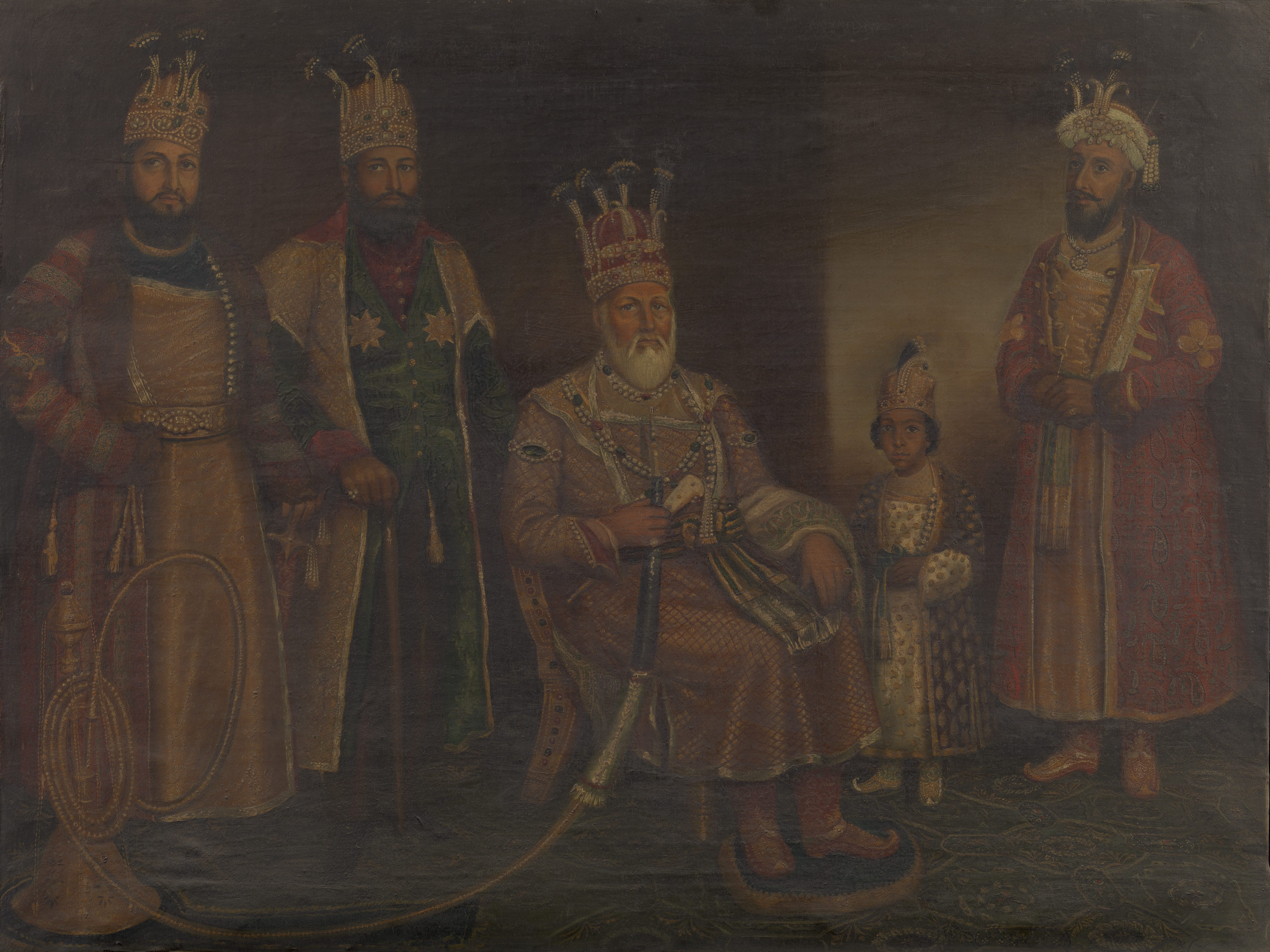 Mughal painting much darker before conservation treatment
