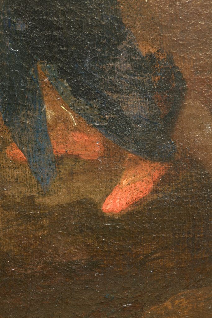Detail of painting showing Juno's leg